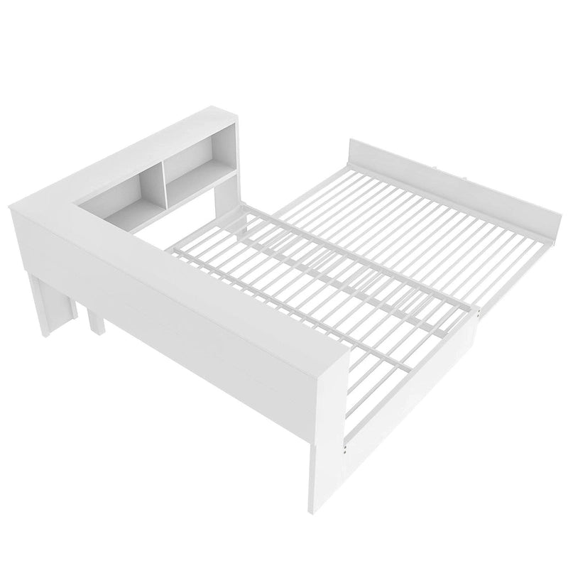 Black Full Size Daybed with Storage Shelves, USB Charging Ports and Pull-Out Trundle