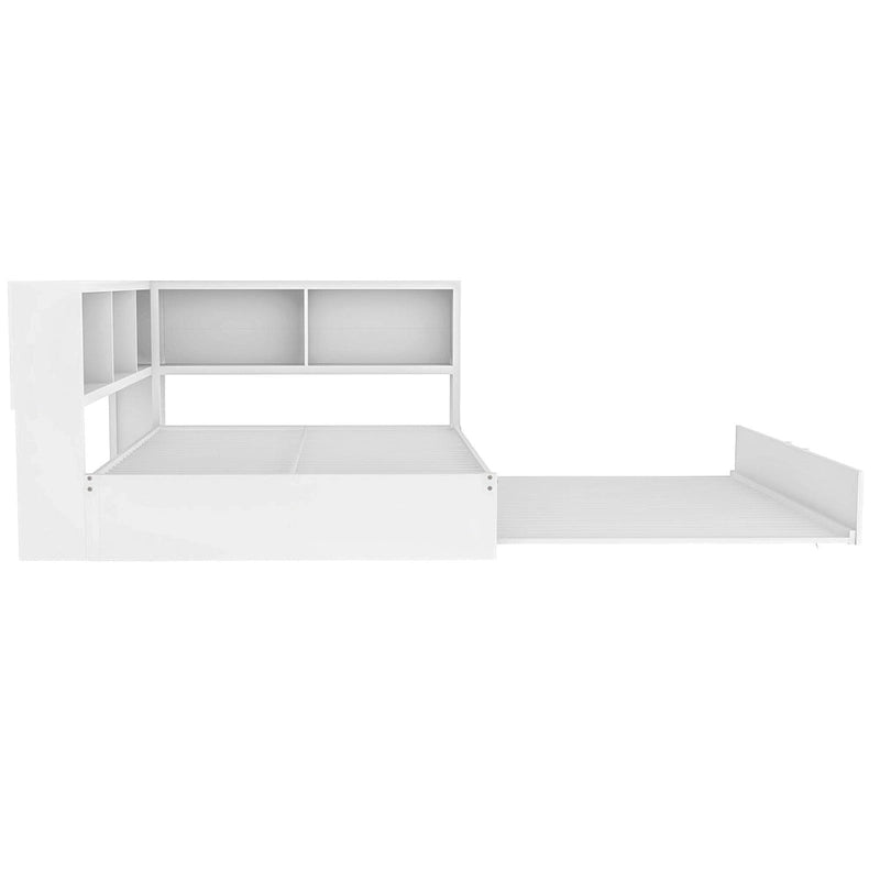 Black Full Size Daybed with Storage Shelves, USB Charging Ports and Pull-Out Trundle