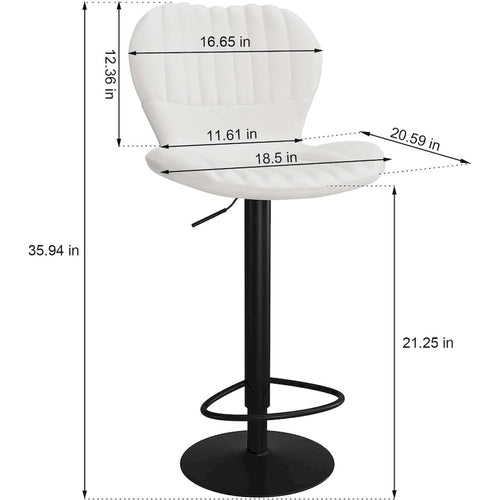 Modern Swivel Bar Chairs Adjustable Bar Stools Set of 4, Counter Height Bar Stools with High Backrest