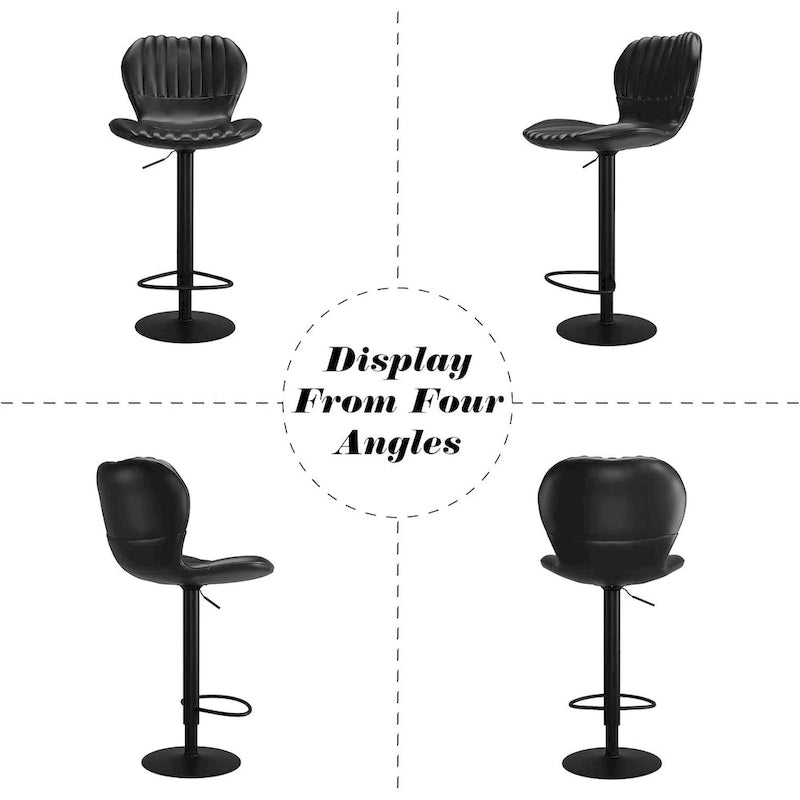 Adjustable Swivel Bar Stool with High Backrest Counter Height Padded Seat
