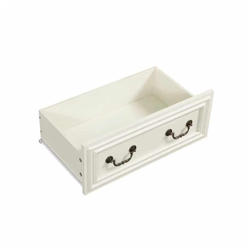 Vintage Style 7-Drawer Wide Dresser with Antique Metal Handles, White