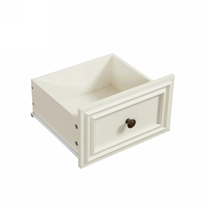Vintage Style 7-Drawer Wide Dresser with Antique Metal Handles, White