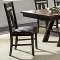 Splat Back Dining Side Chair Upholstered Seat Espresso Weathered Grey