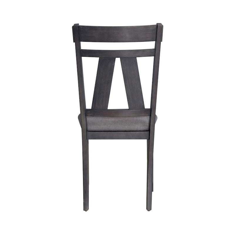 Splat Back Dining Side Chair Upholstered Seat Espresso Weathered Grey