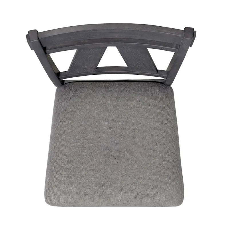 Splat Back Dining Side Chair Upholstered Seat Espresso Weathered Grey