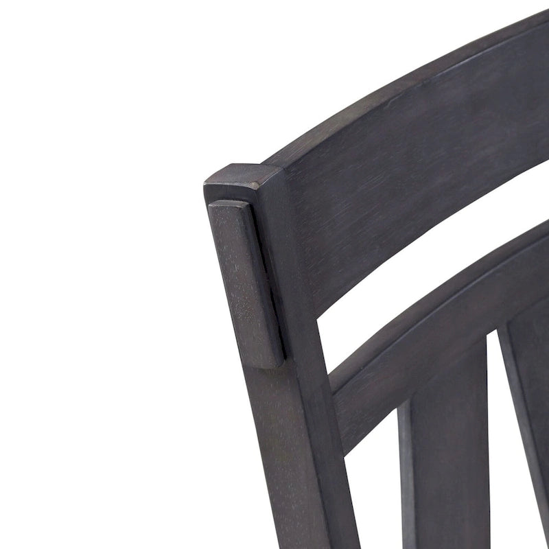 Splat Back Dining Side Chair Upholstered Seat Espresso Weathered Grey