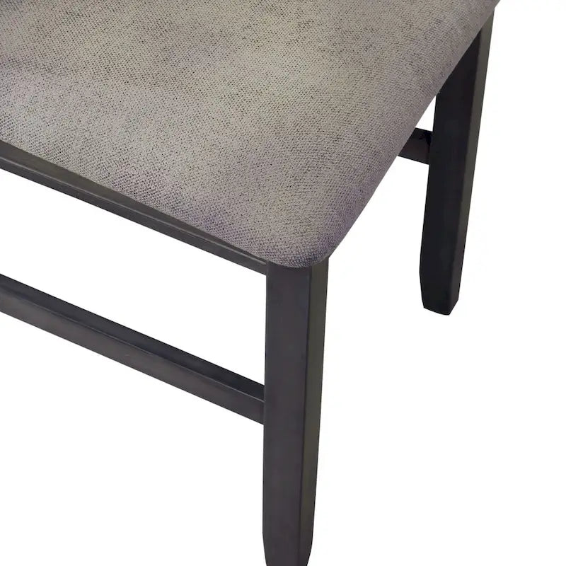 Splat Back Dining Side Chair Upholstered Seat Espresso Weathered Grey