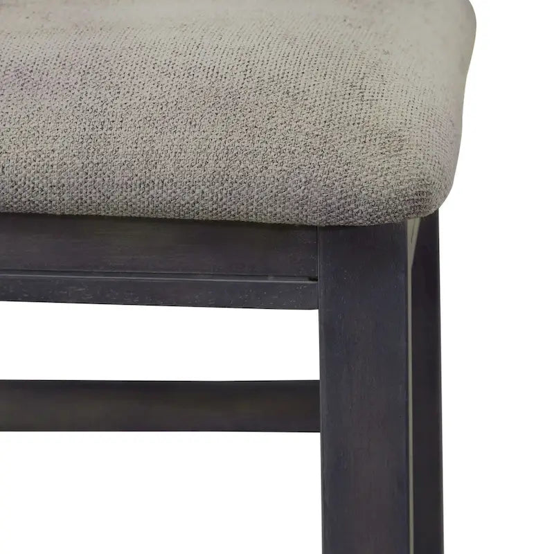 Splat Back Dining Side Chair Upholstered Seat Espresso Weathered Grey
