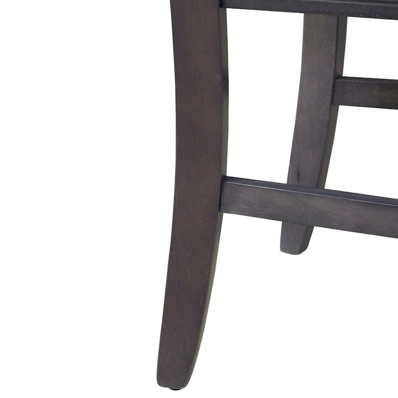 Splat Back Dining Side Chair Upholstered Seat Espresso Weathered Grey