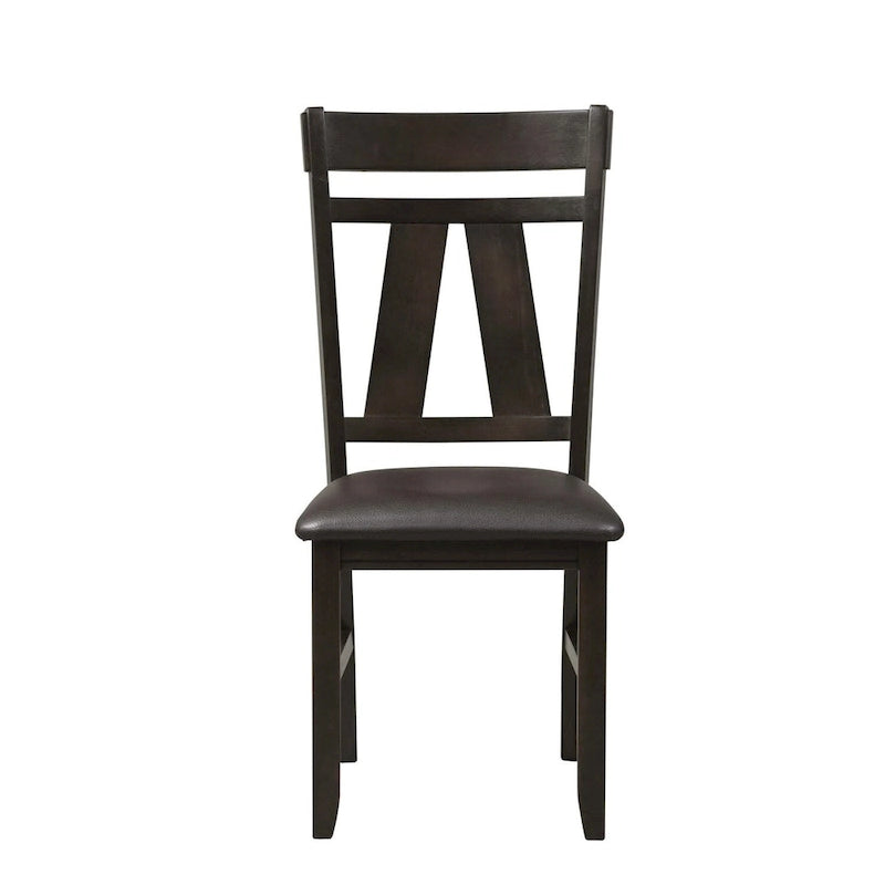 Splat Back Dining Side Chair Upholstered Seat Espresso Weathered Grey