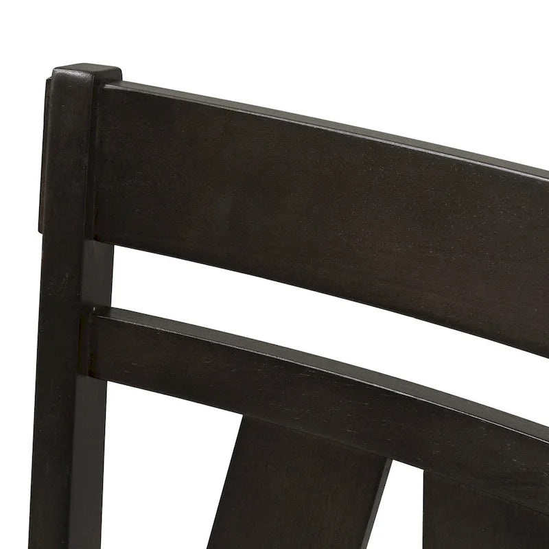 Splat Back Dining Side Chair Upholstered Seat Espresso Weathered Grey