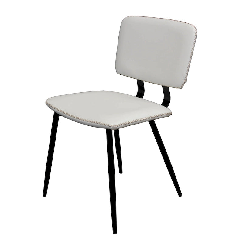 Faux Leather Dining Chair with Metal Legs and Stitched Detail