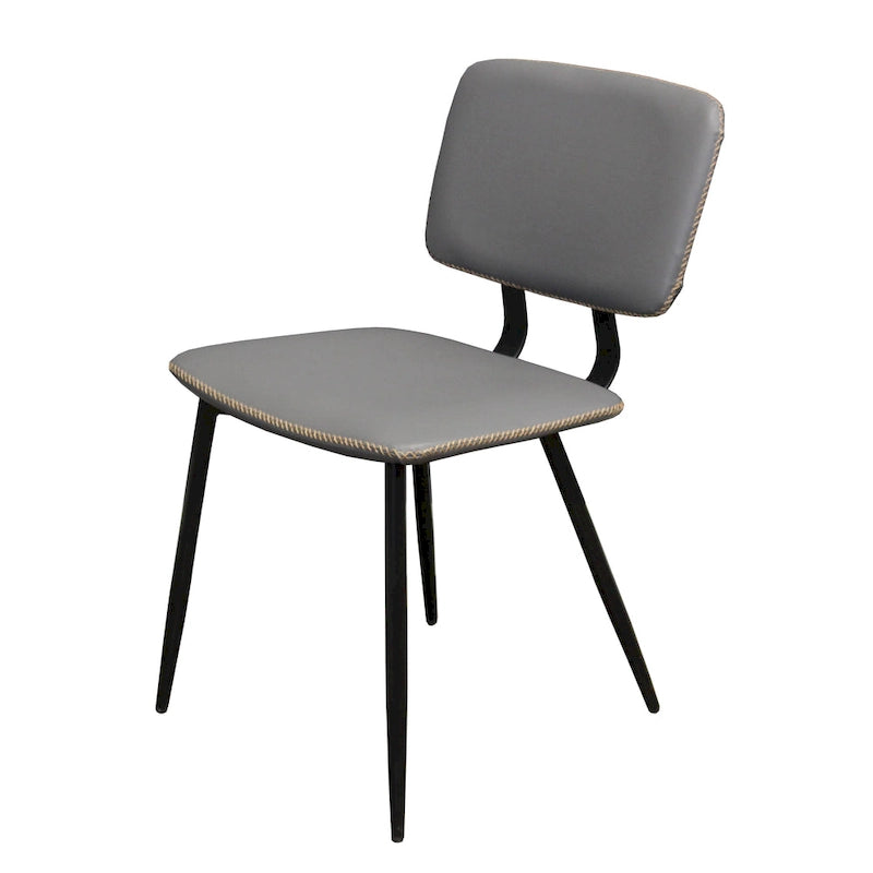 Faux Leather Dining Chair with Metal Legs and Stitched Detail