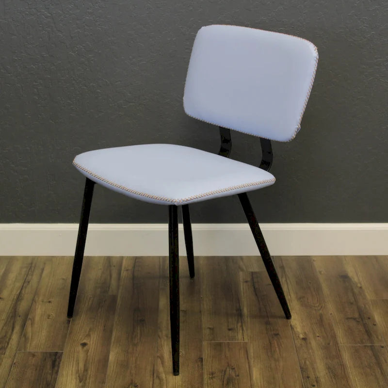 Faux Leather Dining Chair with Metal Legs and Stitched Detail