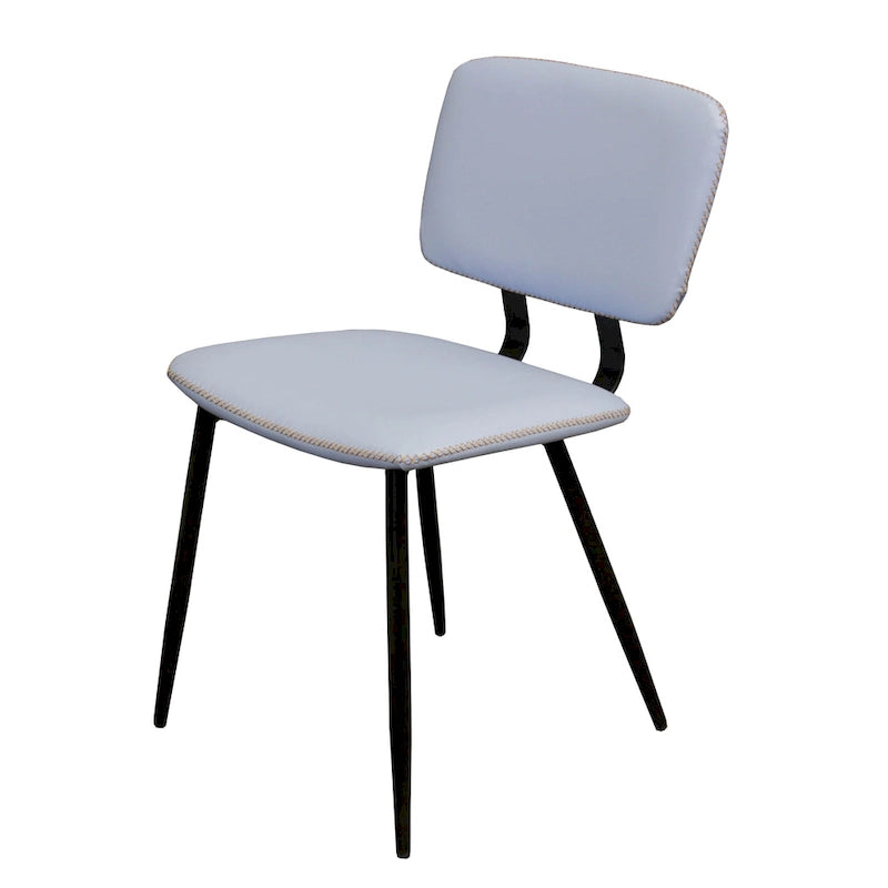 Faux Leather Dining Chair with Metal Legs and Stitched Detail