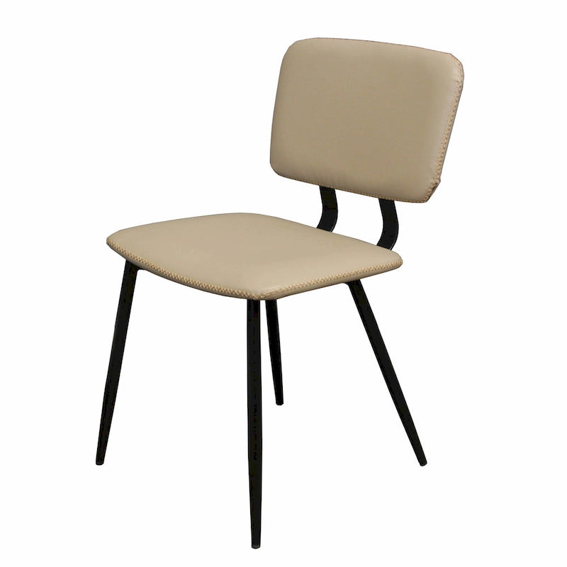 Faux Leather Dining Chair with Metal Legs and Stitched Detail