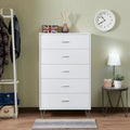 5-Drawer Chest of Drawers with Chrome Legs White Walnut Finish