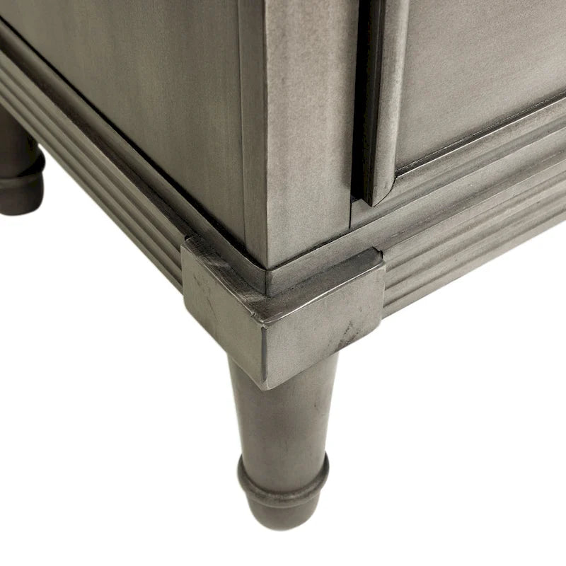 Transitional Sultry Grey Solid Wood 2-Drawer Nightstand with Metal Glides