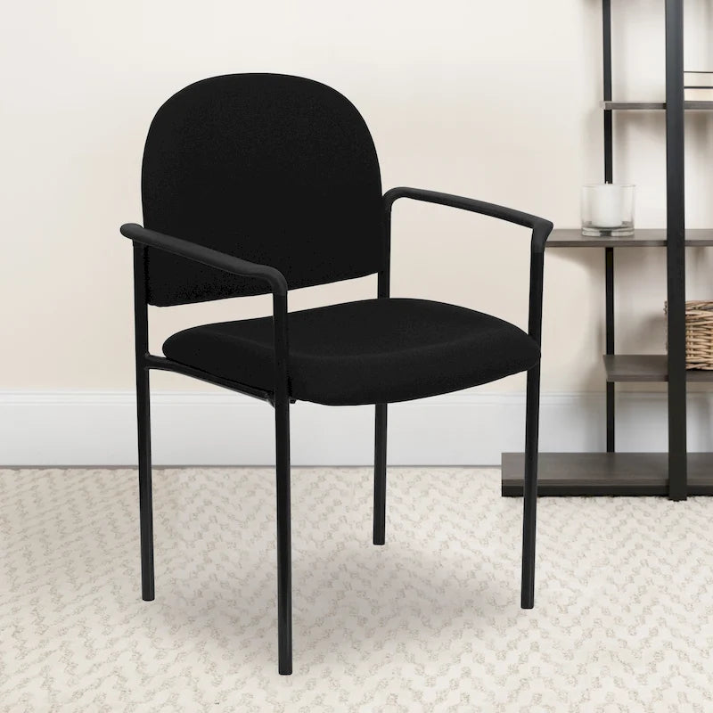 Padded Fabric Arm Chair with Steel Frame, Multiple Colors