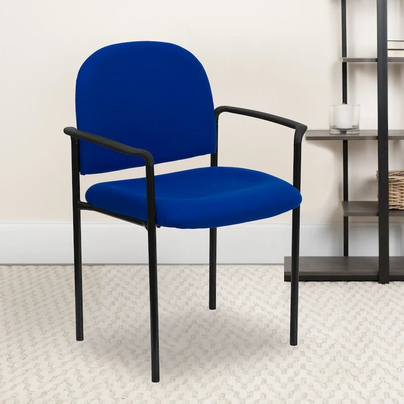 Padded Fabric Arm Chair with Steel Frame, Multiple Colors
