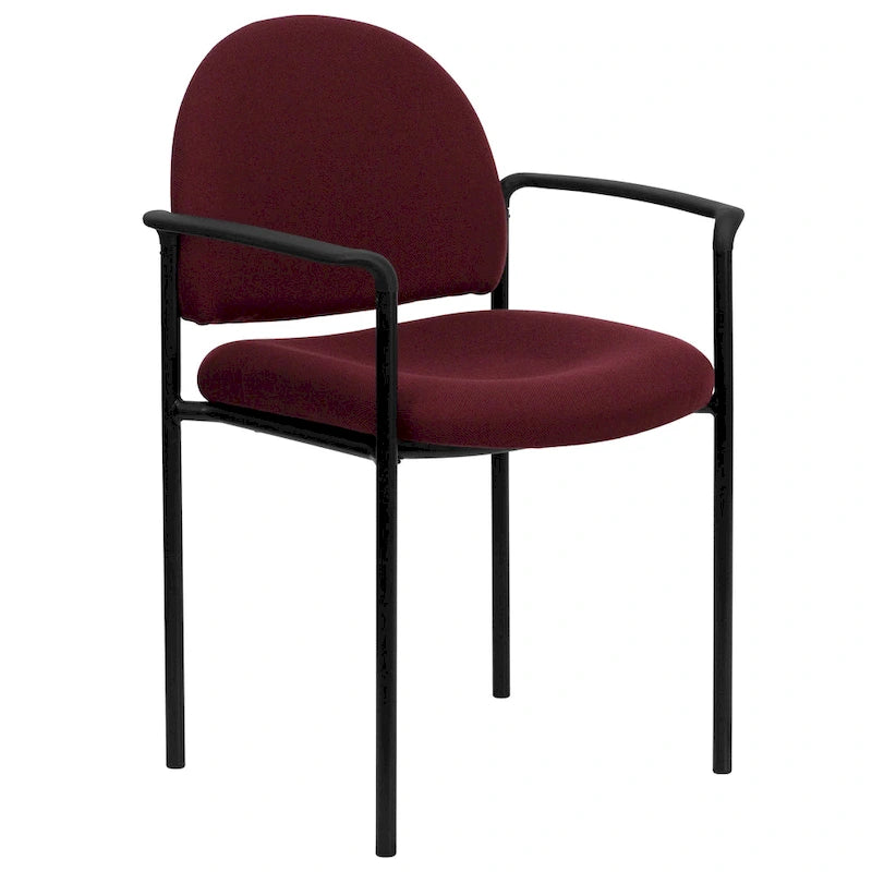 Padded Fabric Arm Chair with Steel Frame, Multiple Colors