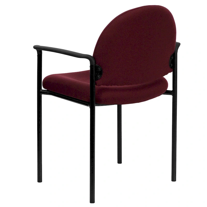 Padded Fabric Arm Chair with Steel Frame, Multiple Colors