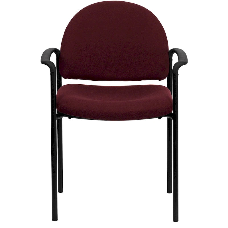 Padded Fabric Arm Chair with Steel Frame, Multiple Colors