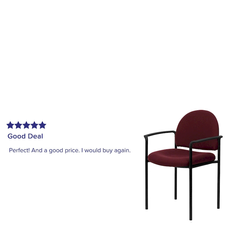 Padded Fabric Arm Chair with Steel Frame, Multiple Colors