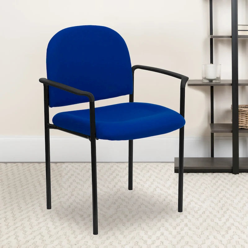 Padded Fabric Arm Chair with Steel Frame, Multiple Colors