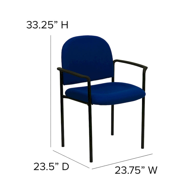 Padded Fabric Arm Chair with Steel Frame, Multiple Colors