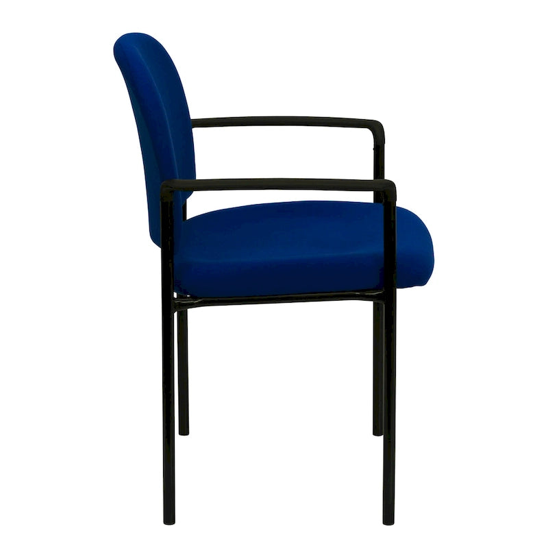 Padded Fabric Arm Chair with Steel Frame, Multiple Colors