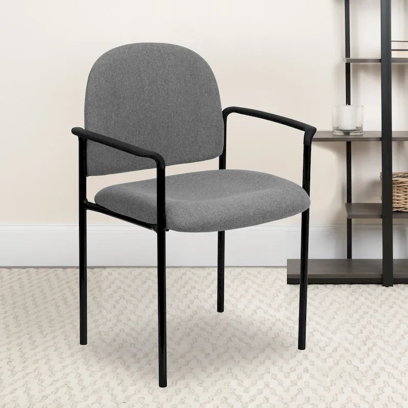 Padded Fabric Arm Chair with Steel Frame, Multiple Colors
