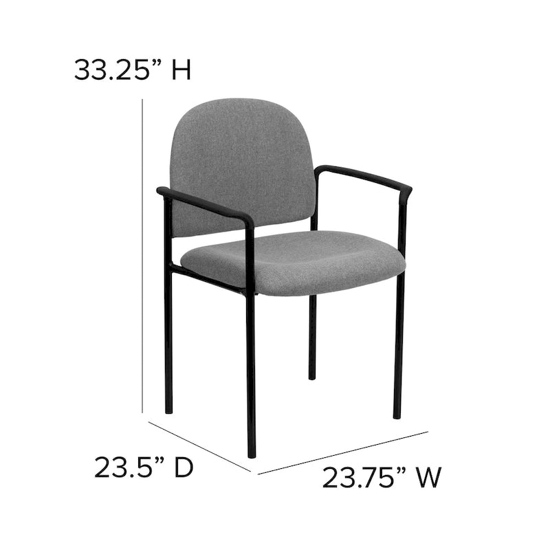 Padded Fabric Arm Chair with Steel Frame, Multiple Colors