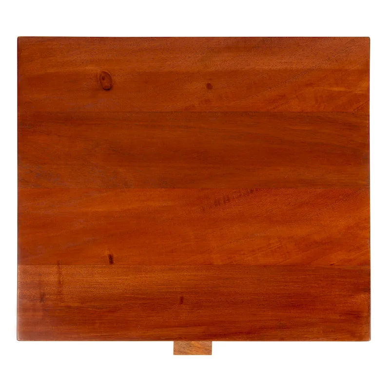 Rattan Panel 2-Drawer Mindi Wood Nightstand Accent Table Natural Brown