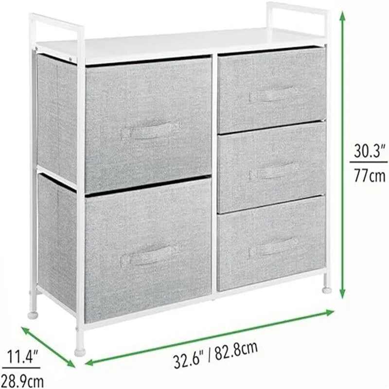 5-Drawer Wood Top Storage Dresser with Removable Drawers Charcoal Espresso