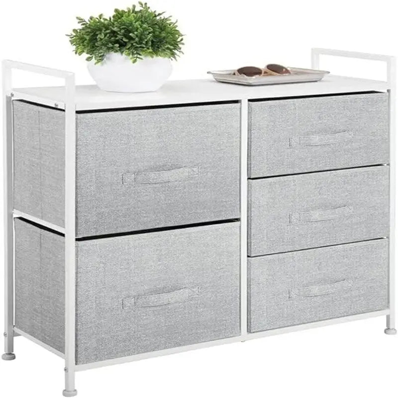 5-Drawer Wood Top Storage Dresser with Removable Drawers Charcoal Espresso