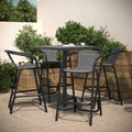 Indoor Outdoor Rattan Barstool with Powder Coated Aluminum Frame Gray