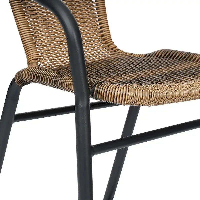 Indoor Outdoor Rattan Barstool with Powder Coated Aluminum Frame Gray