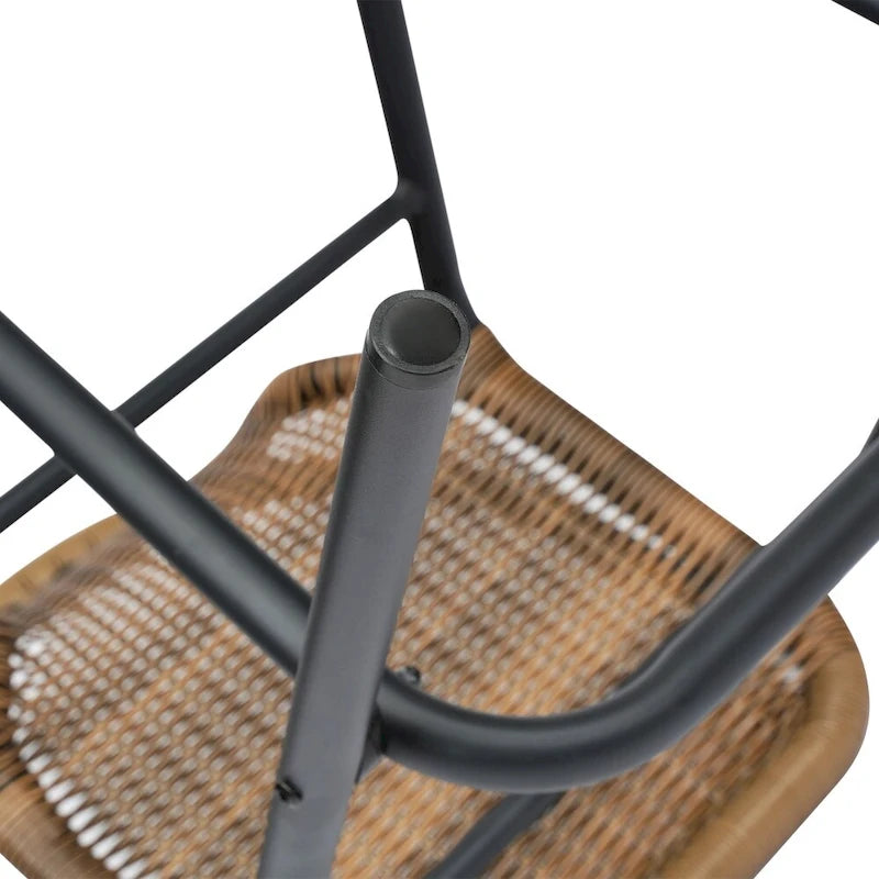 Indoor Outdoor Rattan Barstool with Powder Coated Aluminum Frame Gray
