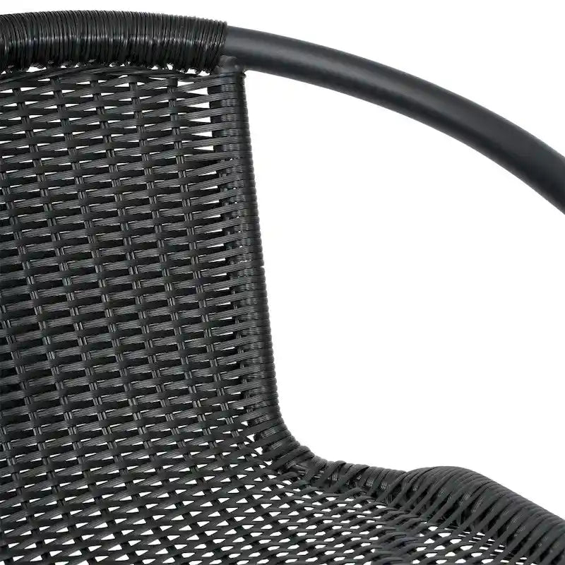 Indoor Outdoor Rattan Barstool with Powder Coated Aluminum Frame Gray