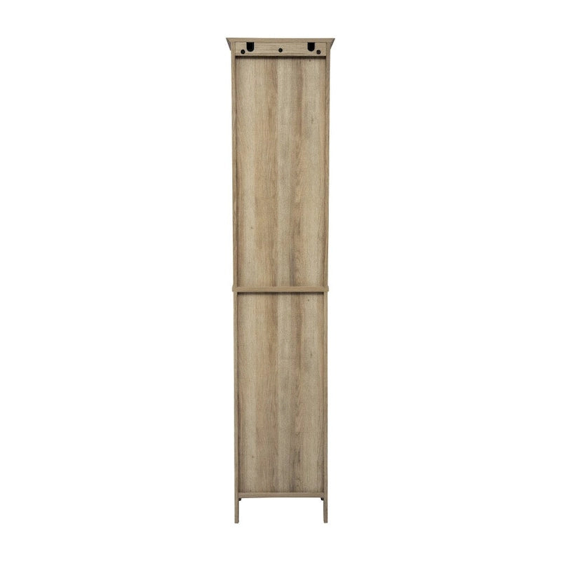 Tall Freestanding Bathroom Linen Tower Cabinet with Drawer Open Shelf Double Doors White